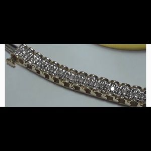1 Carat  Round Diamond 14k YG Bracelet FTH